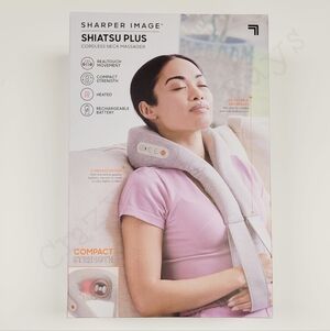 Sharper Image Shiatsu Plus Cordless Heated Neck Massager Compact Strength